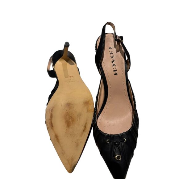Coach Black Slingback Heels - Picture 3 of 4